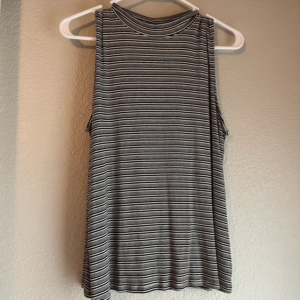 High Neck Striped Tank